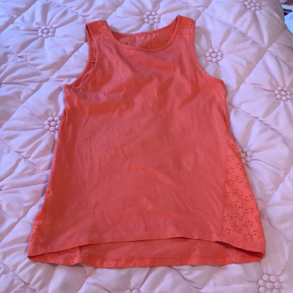 Orange tank with eyelet trim